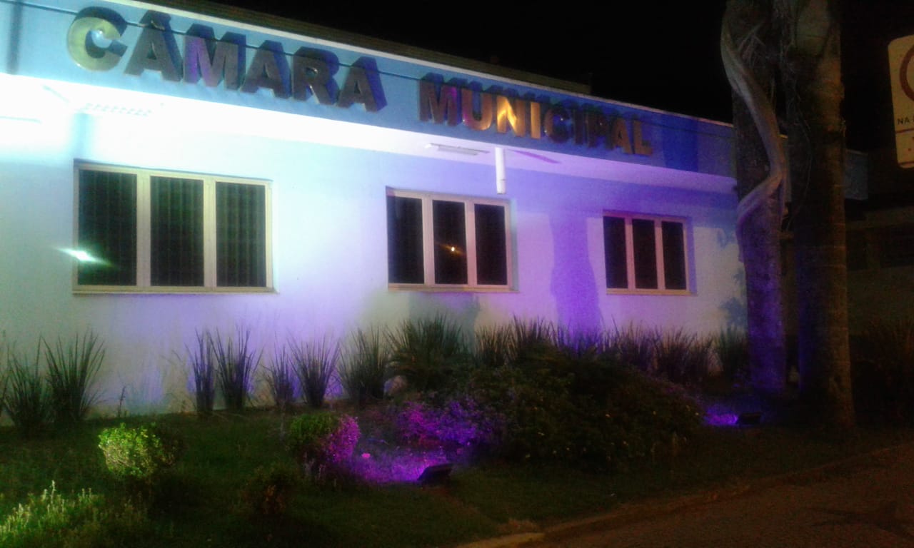 Prédio da Câmara Municipal ganha iluminação especial, alusiva ao Outubro Rosa