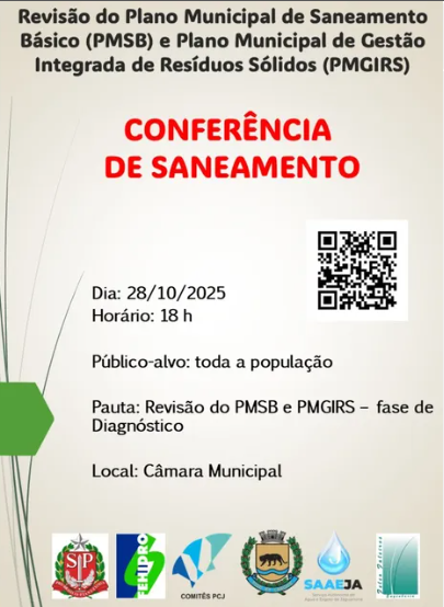 Câmara recebe Conferência de Saneamento na próxima terça